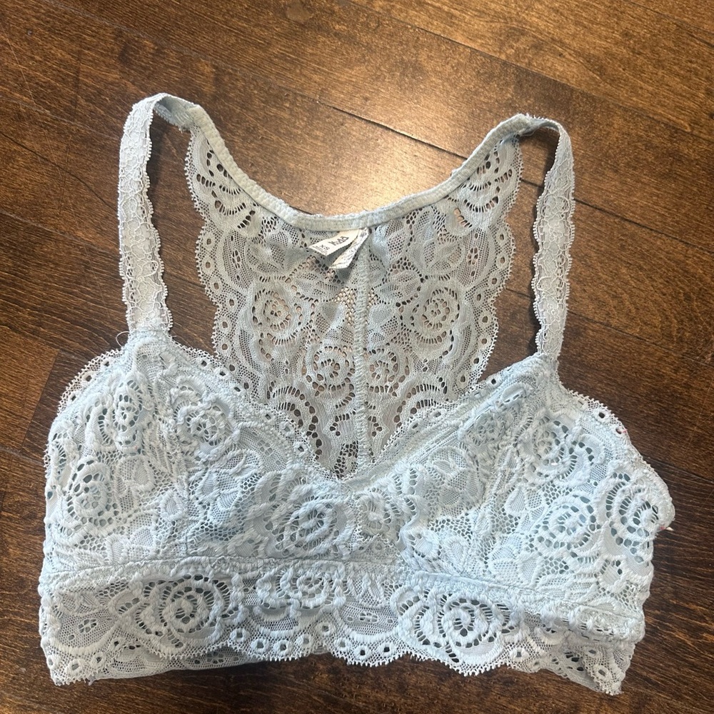 Lace Bralette in Light Blue Mudd XS